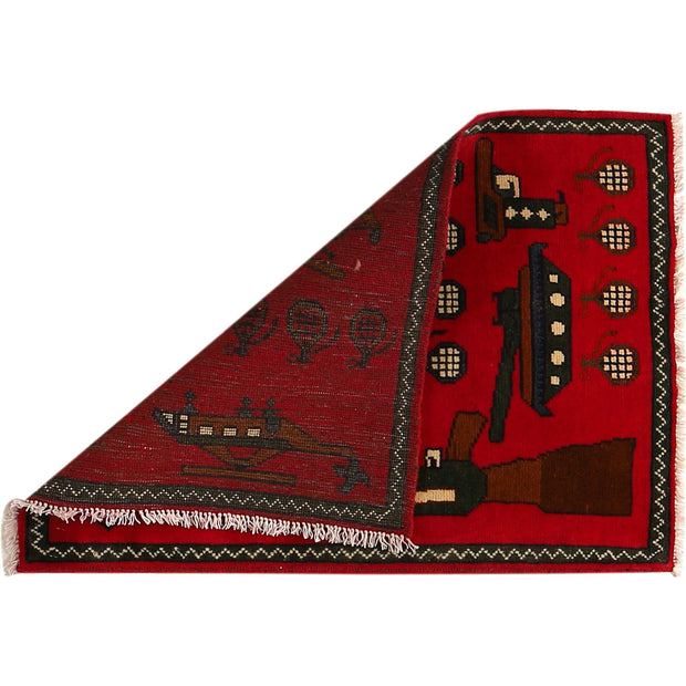 Red War Rug 2' 0" x 2' 11" - No. AL31657