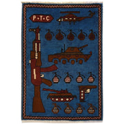Authentic Afghan War Area Rug 2' 0" x 2' 11" - No. AL50069