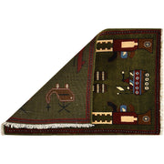 Authentic Afghan War Area Rug 2' 0" x 2' 11" - No. AL22666