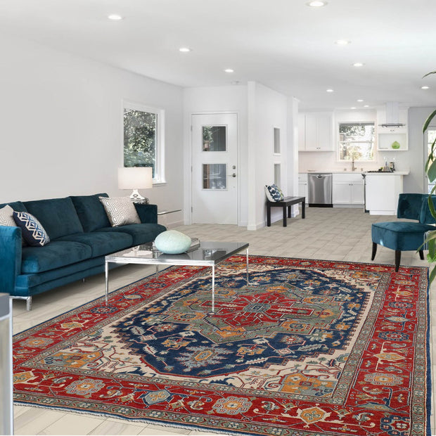 Blue Heriz Design Rug 6' 6" x 9' 9" - No. AL61403