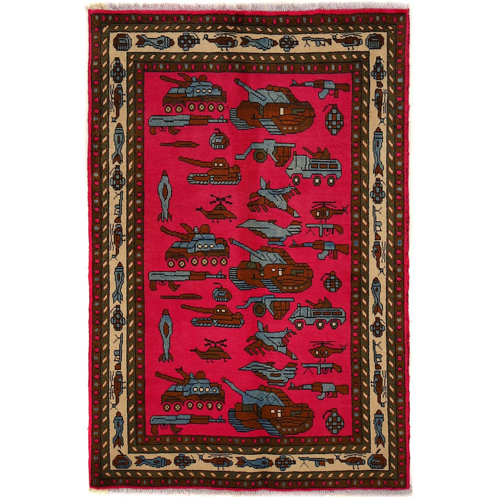 Authentic Afghan War Area Rug 3' 3" x 5' 0" - No. AL23451