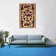 Handmade Afghan War Area Rug 3' 4" x 4' 11" - No. AL87671