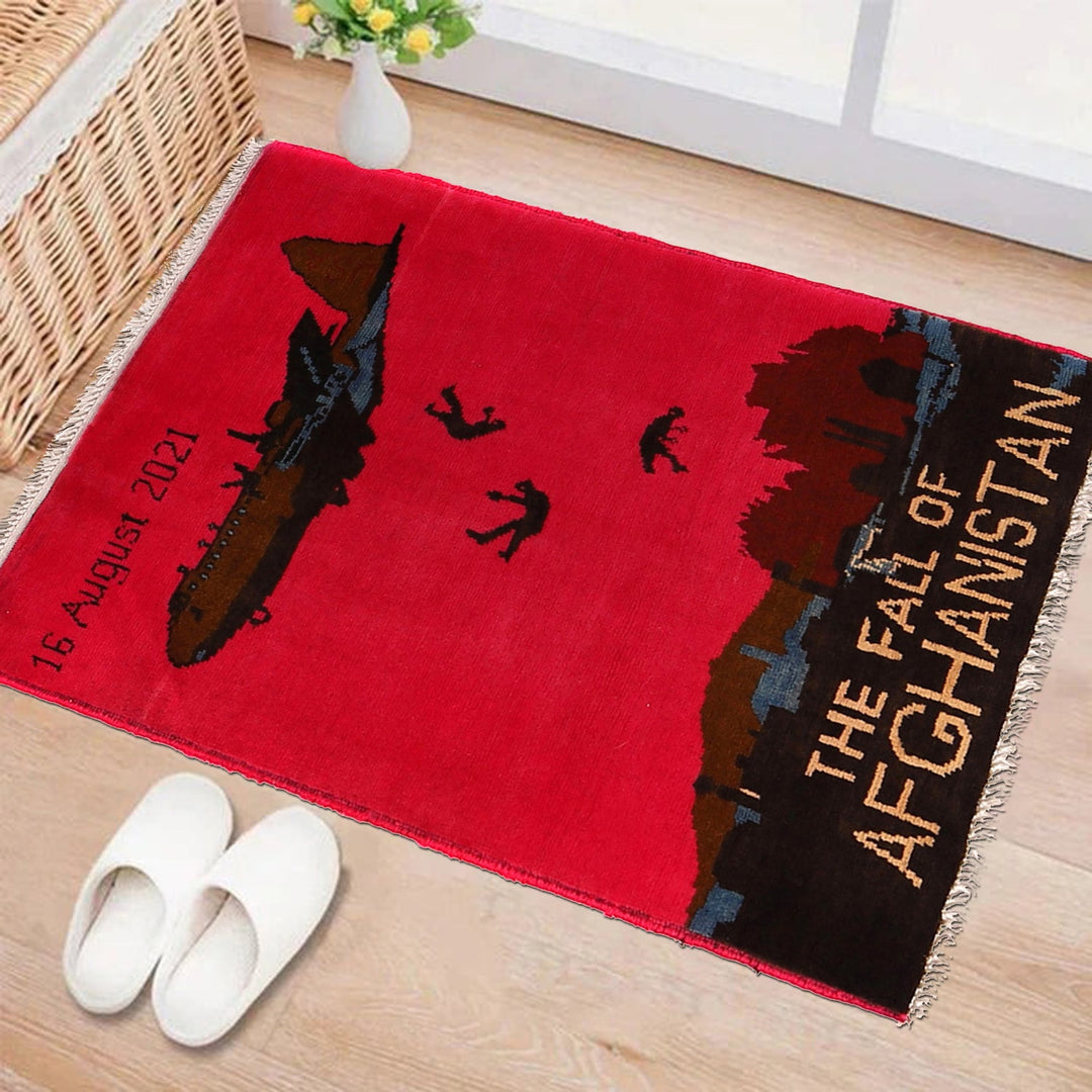 Hand-Knotted Afghan War Carpet 2' 0" x 2' 10" - No. AL23796