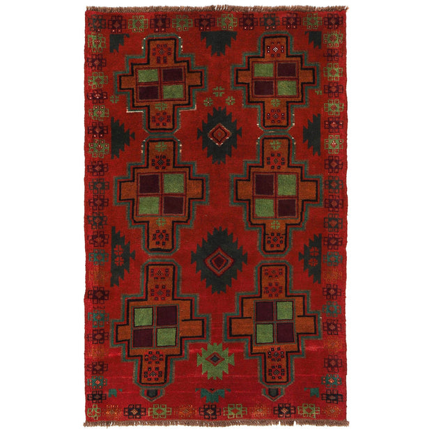 Red Color Baluchi Rug 4' 1" x 6' 7" - No. AL81313