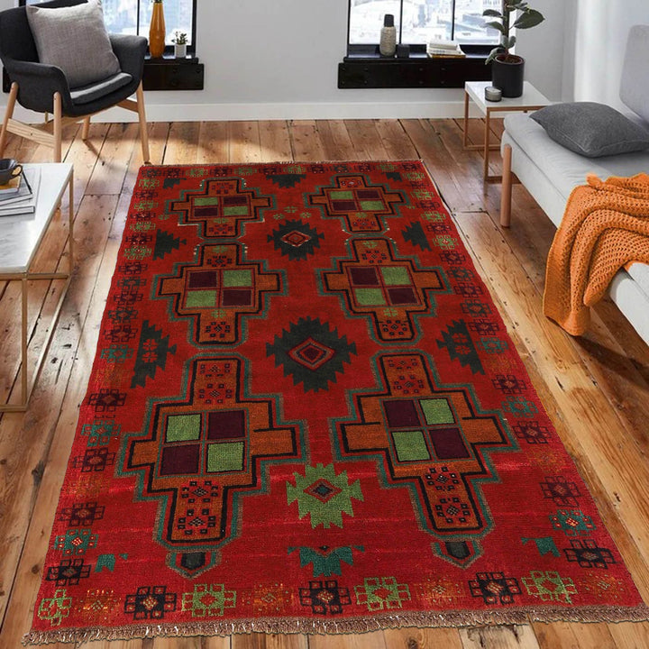 Red Color Baluchi Rug 4' 1" x 6' 7" - No. AL81313