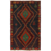 Black Color Baluchi Rug 3' 11" x 6' 3" - No. AL95146