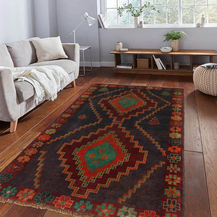 Black Color Baluchi Rug 3' 11" x 6' 3" - No. AL95146