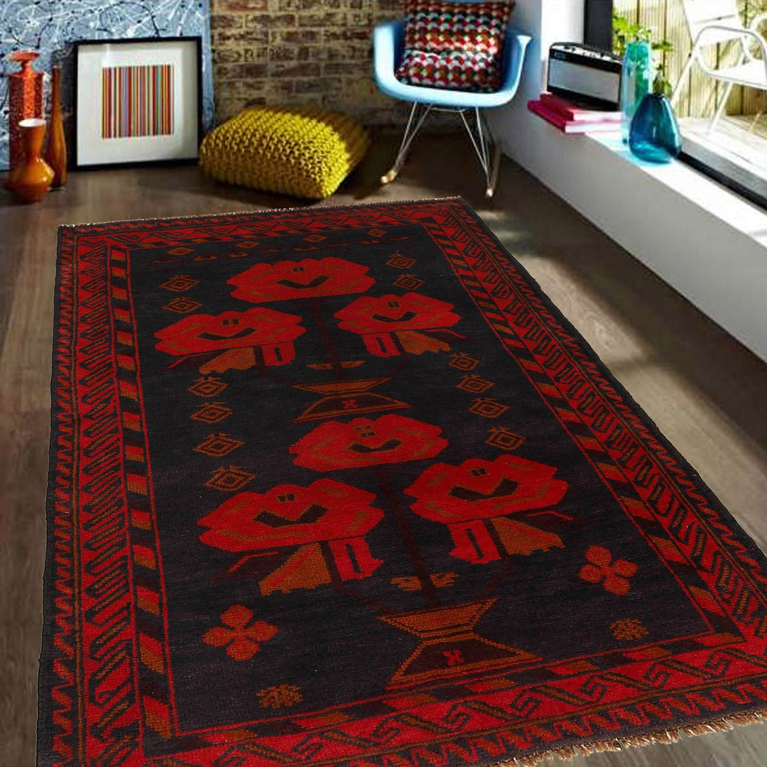 Multi Color Baluchi Rug 3' 7" x 6' 2" - No. AL99475