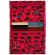 Handmade Afghan War Area Rug 2' 8" x 3' 11" - No. AL89047