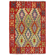 Hand Knotted Afghan Style Kilim 3' 3" x 4' 9" - No. AL72093