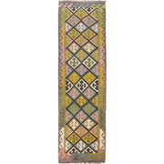 Handmade Turkish Design Wool Kilim Runner 2' 7" x 9' 6" - No. AL88772