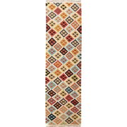 Colorful Flat-Weave Wool Kilim Runner 2' 6" x 9' 8" - No. AL72736
