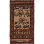 Handcrafted Afghan War Kilim 2' 8" x 4' 9" - No. AL71236