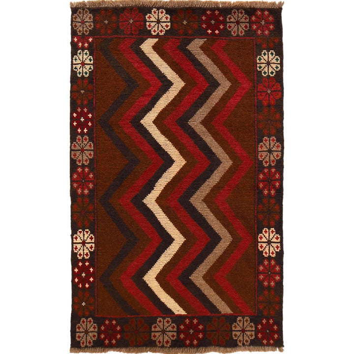 Afghan Baluchi Rug 2' 9" x 4' 7" Hand-Knotted