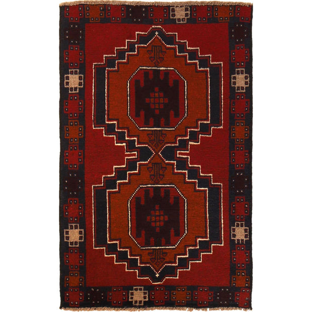 Red Color Baluchi Rug 2' 10" x 4' 6" - No. AL43376