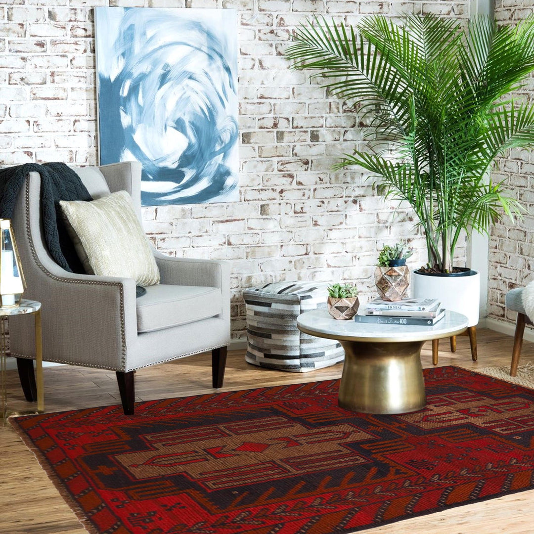 Red Color Baluchi Rug 2' 10" x 4' 6" - No. AL99748