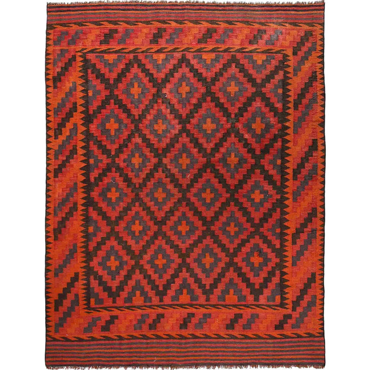 Red Afghan Kilim 5' 6" x 7' 10" - No. AL87124