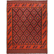 Red Afghan Kilim 5' 6" x 7' 10" - No. AL87124