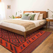 Red Afghan Kilim 5' 6" x 7' 10" - No. AL87124