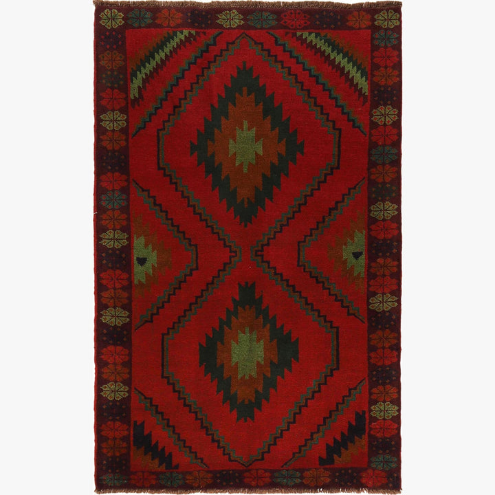 Red Color Baluchi Rug 4' 2" x 6' 8" - No. AL32809