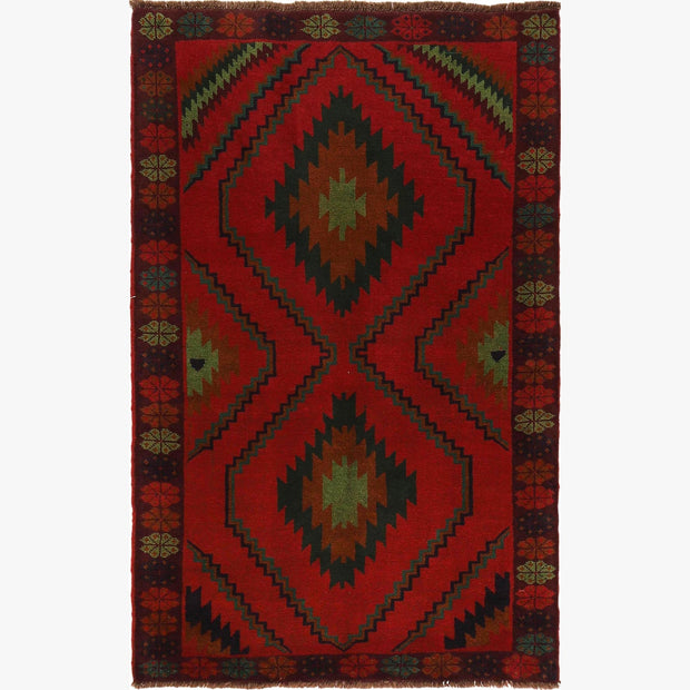 Red Color Baluchi Rug 4' 2" x 6' 8" - No. AL32809
