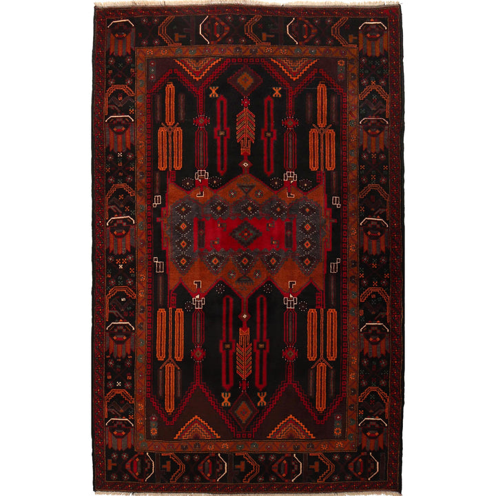 Afghan Baluchi Rug 4' 3" x 7' 1" Hand-Knotted