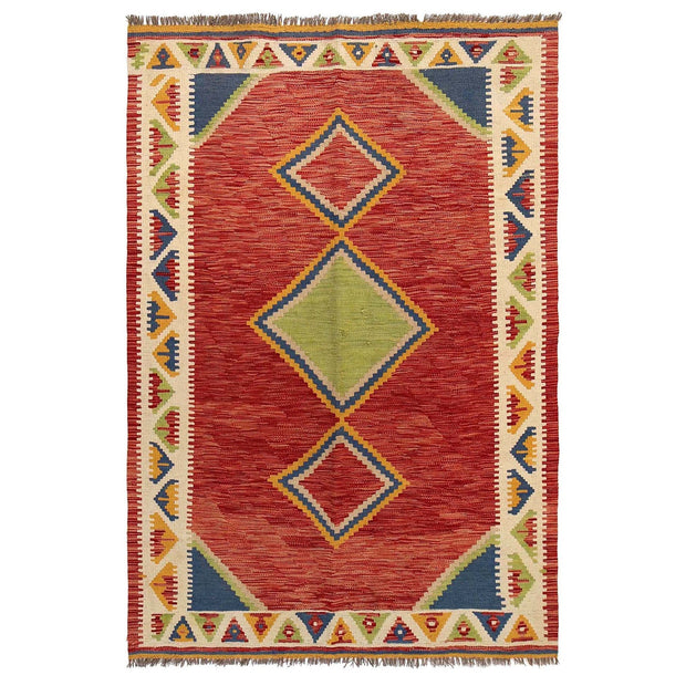 Hand Knotted Afghan Style Kilim 3' 11" x 5' 11" - No. AL58459