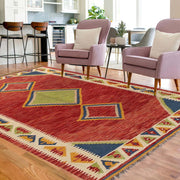 Hand Knotted Afghan Style Kilim 3' 11" x 5' 11" - No. AL58459