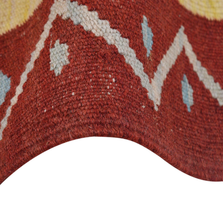 Afghan Vegetable Kilim Rug 2' 7" x 6' 4" Flat-Weave pattern