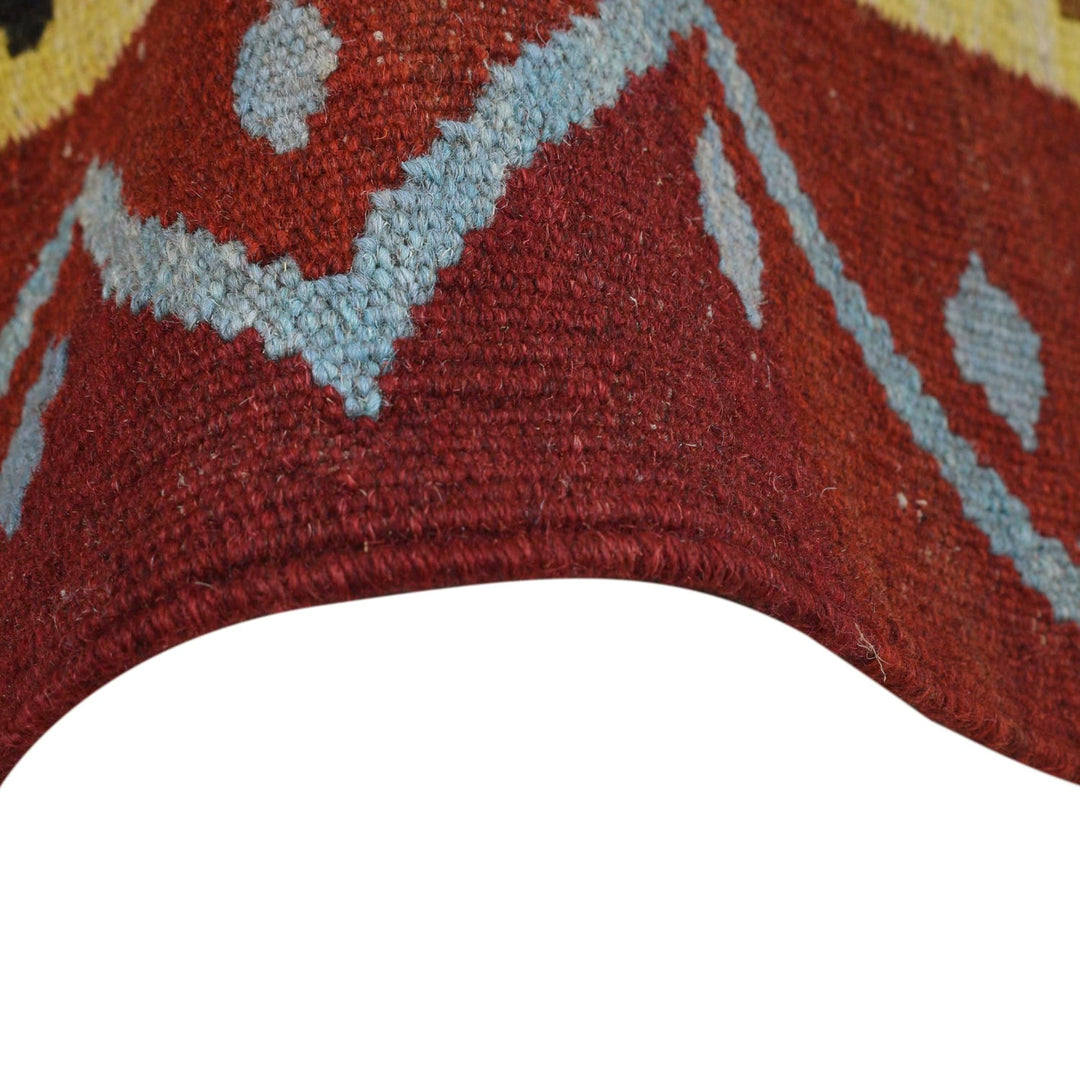 Colorful Flat-Weave Wool Kilim Runner 2' 7" x 6' 5" - No. AL84377