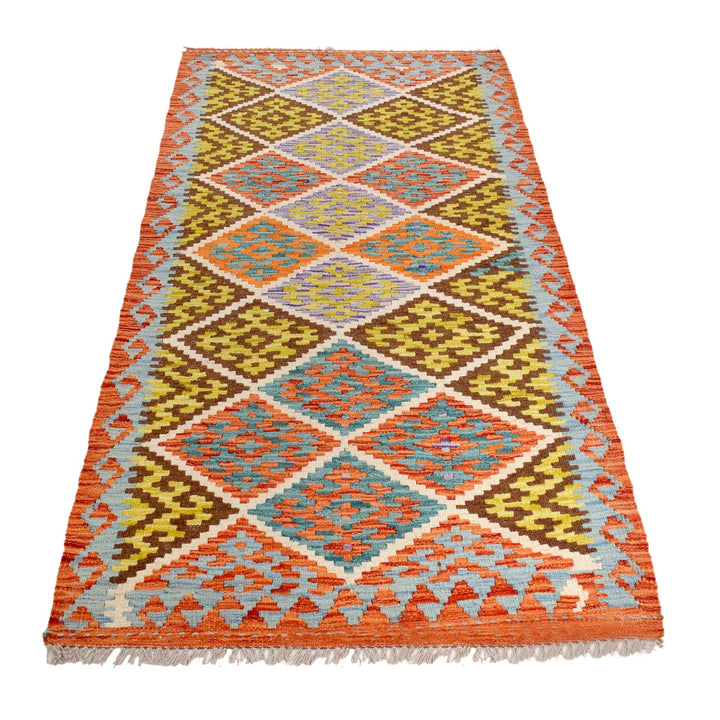 Hand Knotted Afghan Style Kilim Runner 2' 10" x 6' 4" - No. AL37130