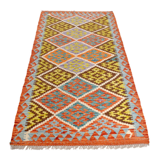 Hand Knotted Afghan Style Kilim Runner 2' 10" x 6' 4" - No. AL37130