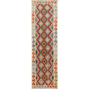 Hand Knotted Afghan Style Kilim Runner 2' 9" x 9' 8" - No. AL93215