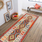 Hand Knotted Afghan Style Kilim Runner 3' 1" x 8' 8" - No. AL38522