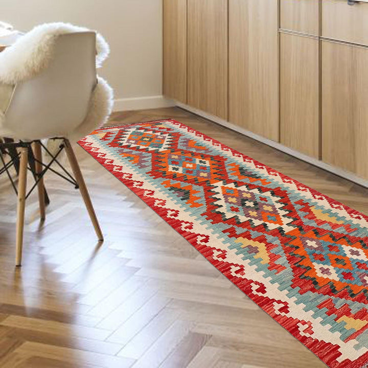 Hand Knotted Flatweave Kilim Runner 2' 11" x 7' 1" - No. AL62813