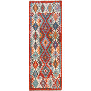 Colorful Flat-Weave Wool Kilim Runner 2' 9" x 8' 0" - No. AL17961