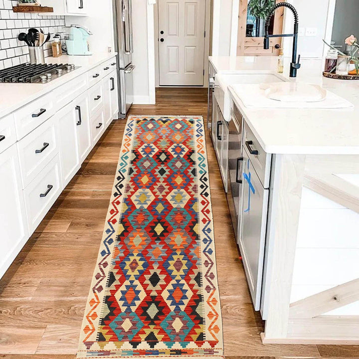 Handmade Vegetable Kilim Runner 2' 9" x 9' 9" - No. AL39838