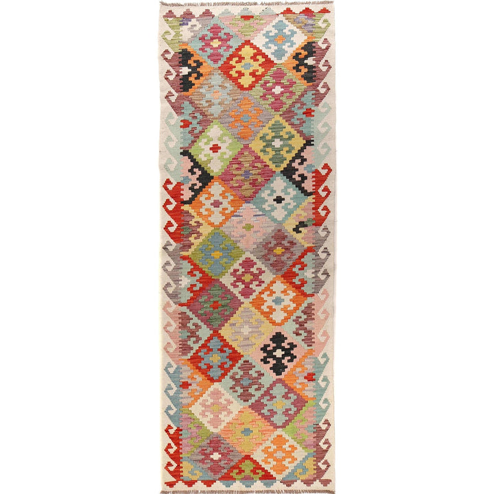 Hand Woven Wool Kelim Runner 2' 9" x 9' 7" - No. AL31740