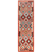 Handmade Turkish Design Wool Kilim Runner 2' 9" x 9' 6" - No. AL71823