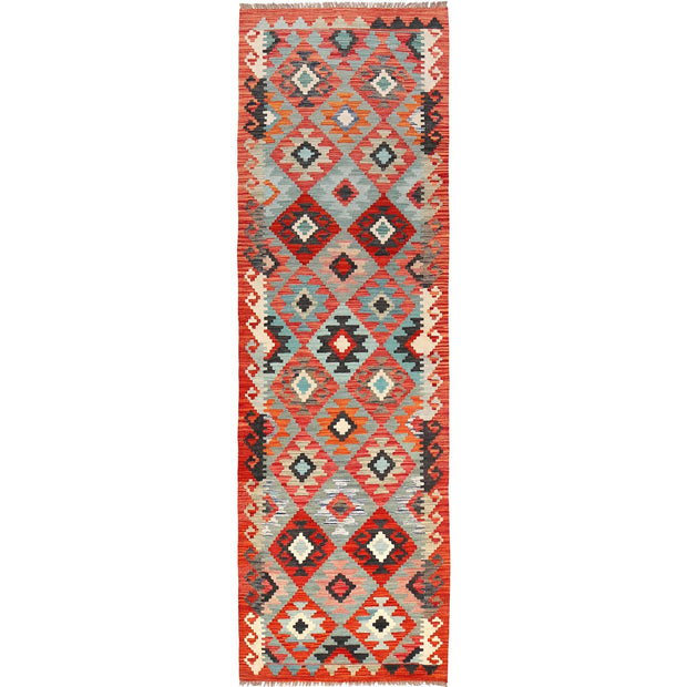 Handmade Turkish Design Wool Kilim Runner 2' 9" x 9' 6" - No. AL71823