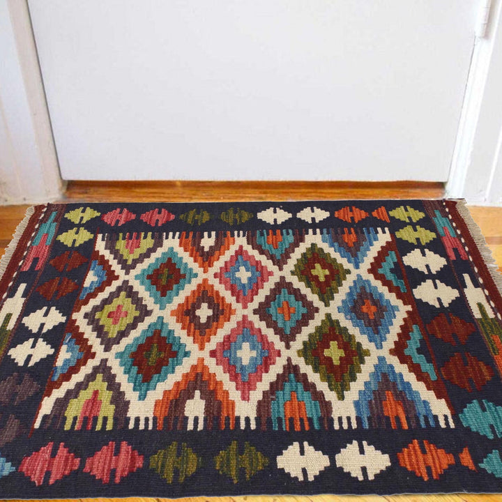 Hand Made Afghan Kilim 2' 0 x 2' 10" - No. AL61100