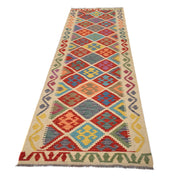 Hand Woven Wool Kelim Runner 2' 10" x 10' 5" - No. AL64408
