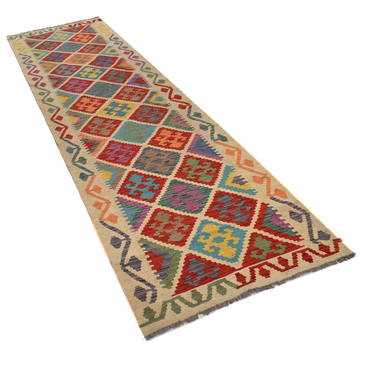 Hand Woven Wool Kelim Runner 2' 10" x 10' 5" - No. AL64408