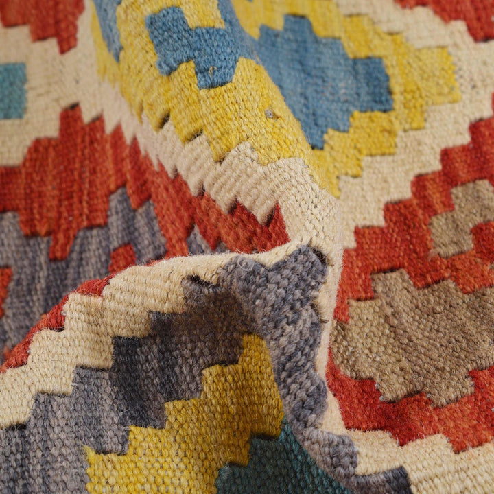 Hand Woven Wool Kelim Runner 2' 10" x 10' 5" - No. AL64408