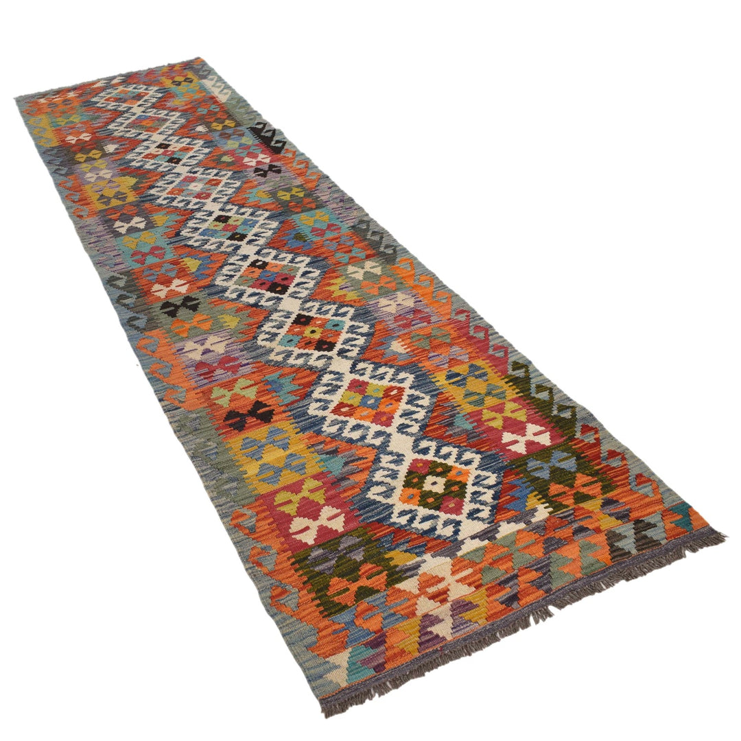 Hand Made Afghan Kilim Runner 2' 9" x 9' 8" - No. AL45543