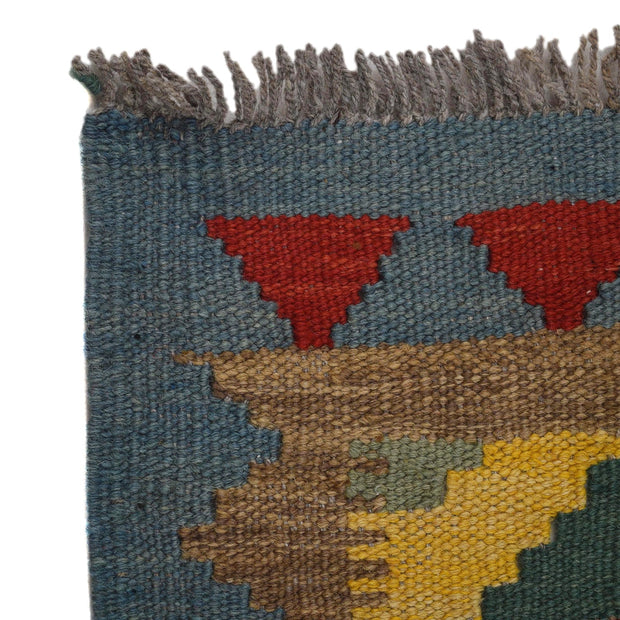 Colorful Flat-Weave Wool Kilim Runner 2' 2"x 6' 7" - No. AL58047