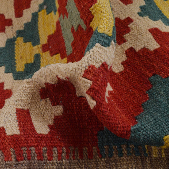 Colorful Flat-Weave Wool Kilim Runner 2' 2"x 6' 7" - No. AL58047