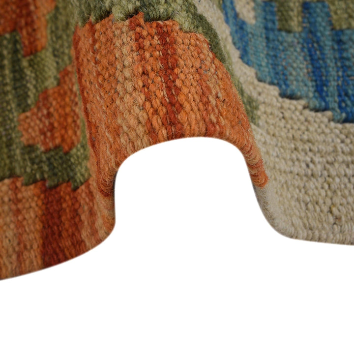 Colorful Flat-Weave Wool Kilim Runner 2' 2"x 6' 5" - No. AL40180