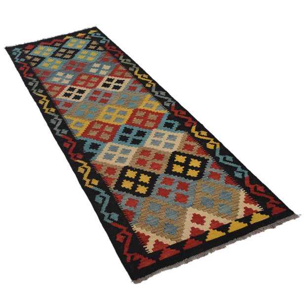 Colorful Flat-Weave Wool Kilim Runner 2' 2"x 6' 6" - No. AL69462