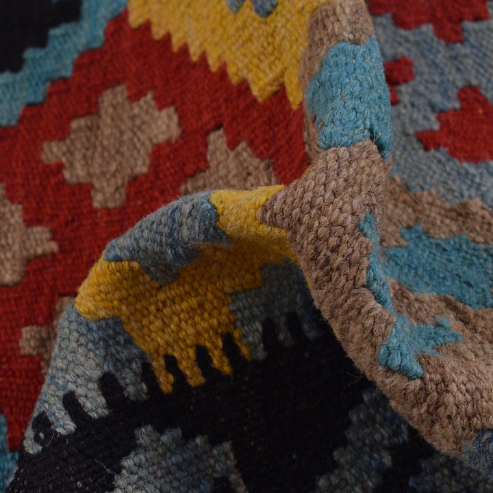 Colorful Flat-Weave Wool Kilim Runner 2' 2"x 6' 6" - No. AL69462